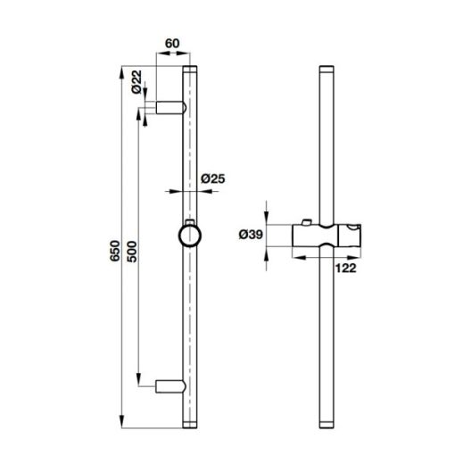 Thanh trượt 650R cho sen tay 485.60.614 - 3