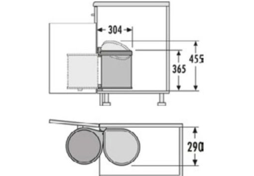 Thùng rác vỏ bằng inox Hailo Häfele 502.12.023 - 3
