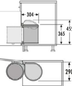 Thùng rác vỏ bằng thép Hailo Häfele 502.12.729 - 5