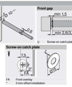 Nêm nhấn mở Tip On Blum loại dài màu trắng 356.04.780 - 5