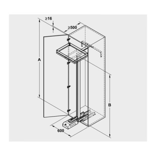 Tủ đồ khô 5 tầng Kesseböhmer 600mm 549.63.486 - 3