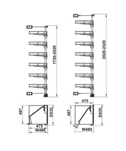 Tủ đồ khô 6 tầng KARA VARIO 600mm Hafele 595.82.815 - 12 Tủ đồ khô 6 tầng KARA VARIO 600mm Hafele 595.82.815 - 11