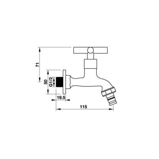 Vòi lạnh gắn tường COMPACT Häfele 495.61.020 - 3