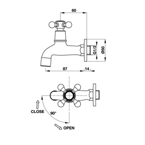 Vòi lạnh gắn tường COMPACT Häfele 589.25.540 - 3
