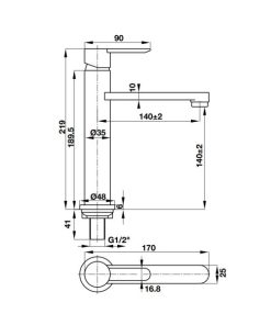 Vòi lạnh VIGOR 140 Häfele 495.61.137 - 6 Vòi lạnh VIGOR 140 Häfele 495.61.137 - 5