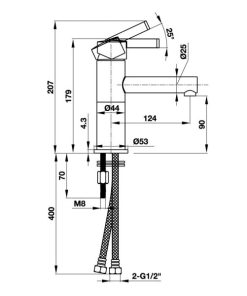 Vòi lavabo ROOTS 70 Häfele 495.61.143 - 5