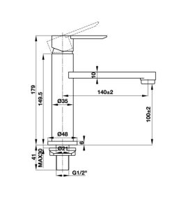 Vòi lạnh VIGOR 100 Häfele 495.61.138 - 6 Vòi lạnh VIGOR 100 Häfele 495.61.138 - 5