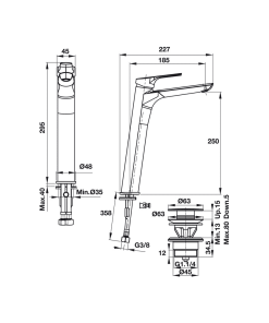 Vòi lavabo NEW MYSTERIOUS 250 Hafele 589.02.601 - 6 Vòi lavabo NEW MYSTERIOUS 250 Hafele 589.02.601 - 5