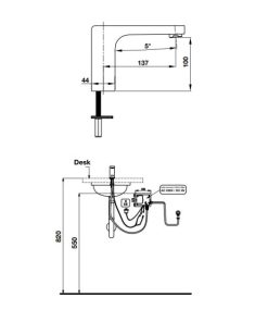 Vòi lavabo tự động H-123 589.63.062 - 5