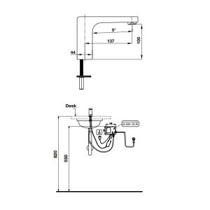 Vòi lavabo tự động H-123 589.63.062 - 5