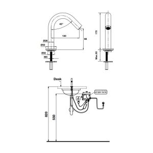 Vòi lavabo tự động H-175 589.63.061 - 5