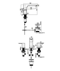 Vòi trộn 3 lỗ REGAL có bộ xả kéo 589.78.030 - 6 Vòi trộn 3 lỗ REGAL có bộ xả kéo 589.78.030 - 5