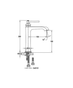 Vòi trộn Kyoto 180 bộ xả nhấn màu vàng 589.35.060 - 6 Vòi trộn Kyoto 180 bộ xả nhấn màu vàng 589.35.060 - 5