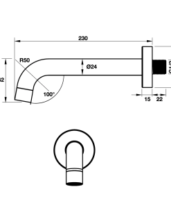Vòi xả bồn tắm ACTIVE Hafele 230mm 589.25.896 - 6 Vòi xả bồn tắm ACTIVE Hafele 230mm 589.25.896 - 5