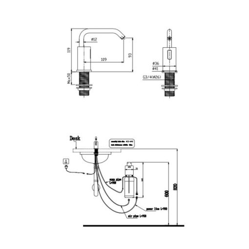 Vòi xịt xà phòng tự động bán âm 589.63.090 - 3