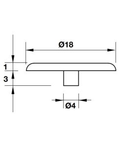 Nắp che cho vỏ nối màu thông Minifix 15 không vành Hafele 262.24.055 - 5
