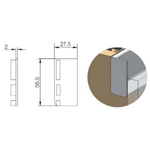 Nắp che – Tay nắm Gola chữ J màu xám đen Hafele 126.36.780 - 5