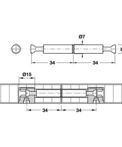 Ốc liên kết lỗ khoan 34mm IXCONNECT MINIFIX 15 Hafele 262.28.786 - 5