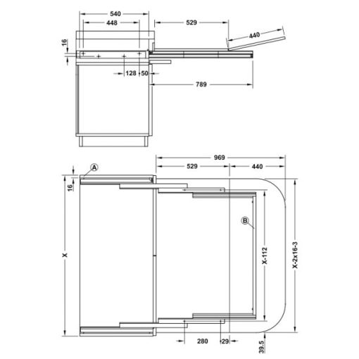 Phụ kiện bản mở rộng 1200mm Hafele 505.73.946 - 7