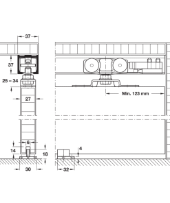 Bộ phụ kiện cửa lùa Häfele 160kg/A 489.40.025 - 5