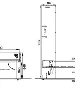 Phụ kiện giường xếp mở ngang 1400×2000 mm Hafele 271.97.340 - 8 Phụ kiện giường xếp mở ngang 1400×2000 mm Hafele 271.97.340 - 7