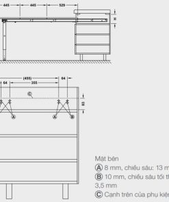 Phụ kiện mở rộng bàn âm tủ rộng 562mm Hafele 642.19.927 - 13