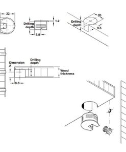 Vỏ nối Rafix Tab 20 không vành, nhựa, không có cơ cấu siết màu nâu Hafele 263.09.133 - 6 Vỏ nối Rafix Tab 20 không vành, nhựa, không có cơ cấu siết màu nâu Hafele 263.09.133 - 5
