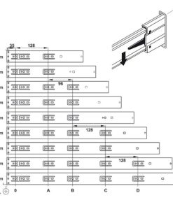 Ray bi dài 500 mm Hafele 494.02.145 - 6 Ray bi dài 500 mm Hafele 494.02.145 - 5