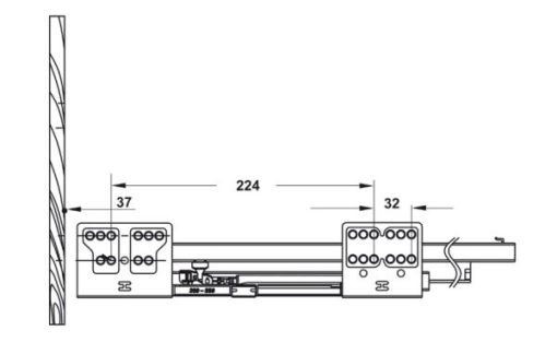 Ray hộp Alto với thành kính H199 màu xám mờ, chiều dài 500 mm Hafele 552.03.095 - 3
