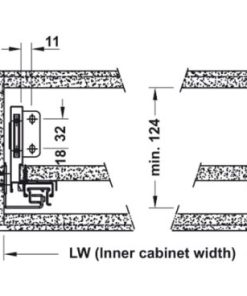 Ray hộp Alto-S giảm chấn màu xám đậm chiều cao 80mm với thanh vuông Hafele 552.55.318 - 5