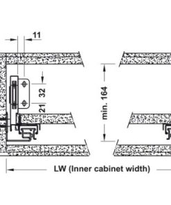 Ray hộp Alto-S màu xám đậm, cơ cấu nhấn mở, cao 120mm Hafele 552.36.345 - 5