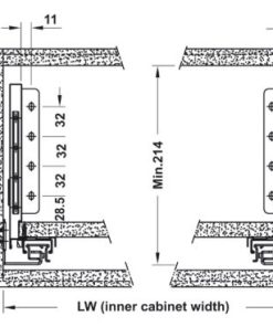 Ray hộp Alto-S màu xám đậm, chiều cao 170mm với thanh vuông Hafele 552.55.322 - 5