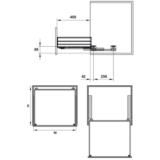 Kệ chén đĩa Hafele kèm ống đựng đũa 900mm 549.08.448 - 3