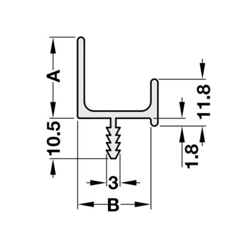 Tay nắm dạng thanh nhôm mạ màu bạc Hafele 126.27.909 - 3