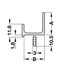 Tay nắm dạng thanh nhôm mạ màu đồng Hafele 126.22.103 - 6 Tay nắm dạng thanh nhôm mạ màu đồng Hafele 126.22.103 - 5