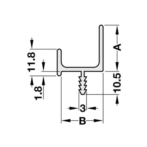Tay nắm dạng thanh nhôm mạ màu đồng Hafele 126.22.103 - 3