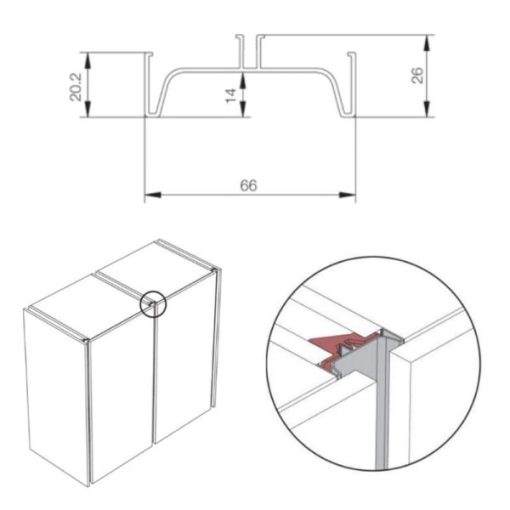 Tay nắm dọc đôi Gola/ Lắp giữa chiều dài hữu dụng 2400 mm màu đồng đen Hafele 126.37.945 - 3
