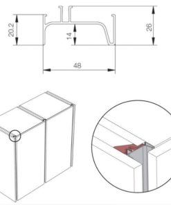 Tay nắm dọc đơn Gola/ Lắp mặt bên chiều dài hữu dụng 2400 mm màu xám đen Hafele 126.37.972 - 6 Tay nắm dọc đơn Gola/ Lắp mặt bên chiều dài hữu dụng 2400 mm màu xám đen Hafele 126.37.972 - 5