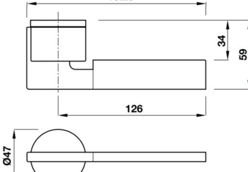 Tay nắm gạt Kawajun Hafele 901.78.285 - 3