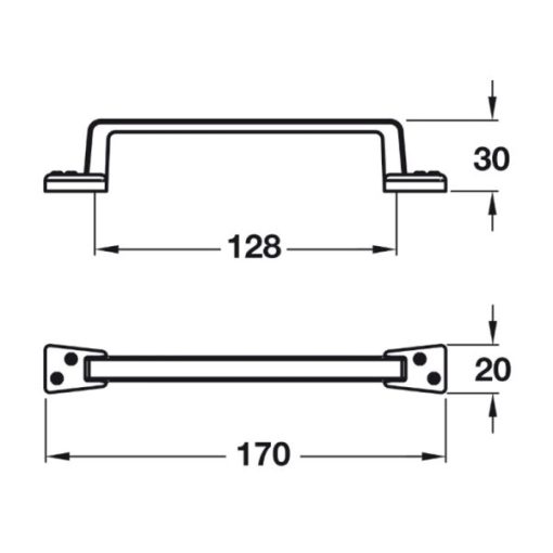 Tay nắm cổ điển màu đồng thiếc cổ Hafele 170mm 107.03.115 - 3