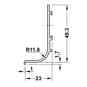 Tay nắm dạng thanh nhôm mạ màu bạc Hafele 126.37.900 - 5