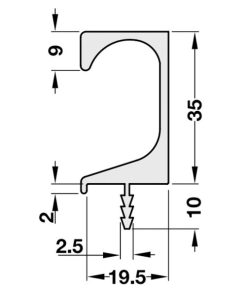Tay nắm dạng thanh nhôm mạ màu bạc Hafele 126.27.905 - 6 Tay nắm dạng thanh nhôm mạ màu bạc Hafele 126.27.905 - 5