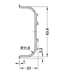 Tay nắm dạng thanh nhôm mạ màu bạc Hafele 126.36.900 - 6 Tay nắm dạng thanh nhôm mạ màu bạc Hafele 126.36.900 - 5