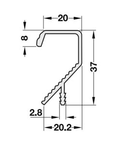 Tay nắm dạng thanh nhôm mạ màu bạc Hafele 126.34.925 - 6 Tay nắm dạng thanh nhôm mạ màu bạc Hafele 126.34.925 - 5