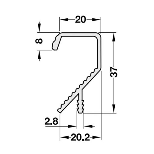 Tay nắm dạng thanh nhôm mạ màu bạc Hafele 126.34.925 - 3
