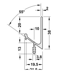Tay nắm dạng thanh nhôm mạ màu bạc Hafele 126.35.925 - 5