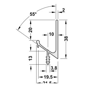 Tay nắm dạng thanh nhôm mạ màu bạc Hafele 126.35.925 - 5