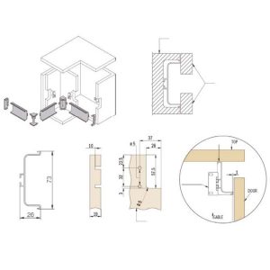 Tay nắm Gola chữ C chiều dài có thể sử dụng 2800mm Hafele 126.37.928 - 5