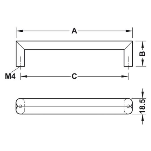 Tay nắm tủ Hafele mạ đồng 144mm 106.61.933 - 3