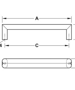 Tay nắm tủ Hafele mạ đồng 176mm 106.61.934 - 5